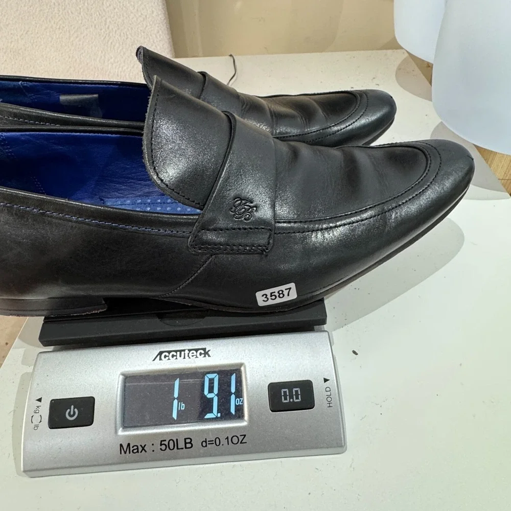 Ted Baker Dress Loafers Mens US10 UK9 Black Leather FOTIU Slip On Shoes Business